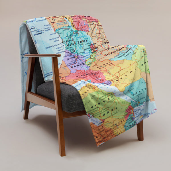 Africa Premium Throw Blanket - African Map